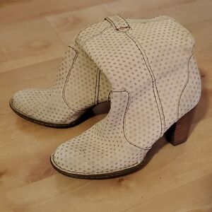 Born Cream Heeled Boots
